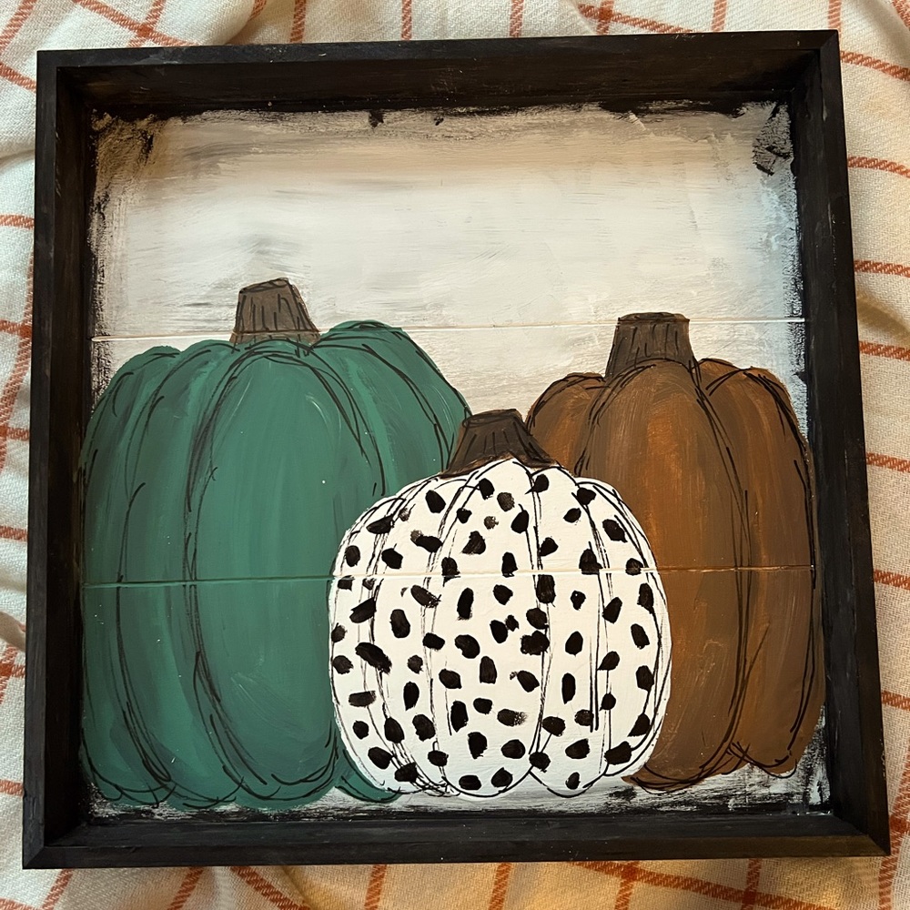 Hand painted fall pumpkin decor